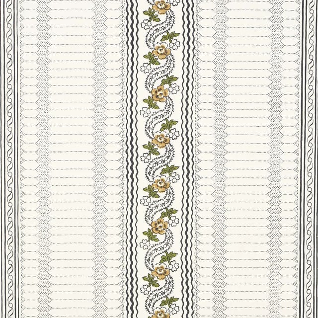 Schumacher X Rita Konig Serena Stripe Wallpaper In Ochre For Sale