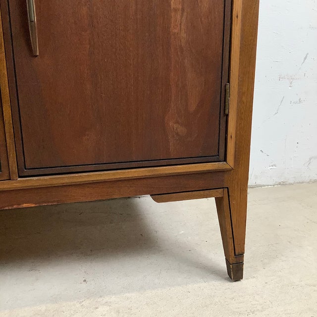 Brown Mid-Century Walnut Sideboard With Glass-Front Storage For Sale - Image 8 of 12