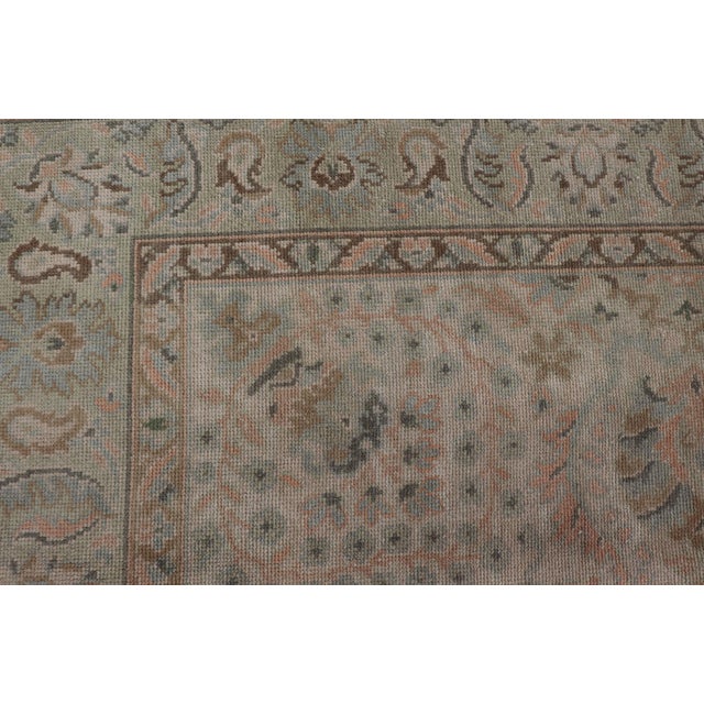 Neutral Vintage Turkish Oushak Rug With Floral Design and Repeated Floral Motifs For Sale - Image 11 of 16