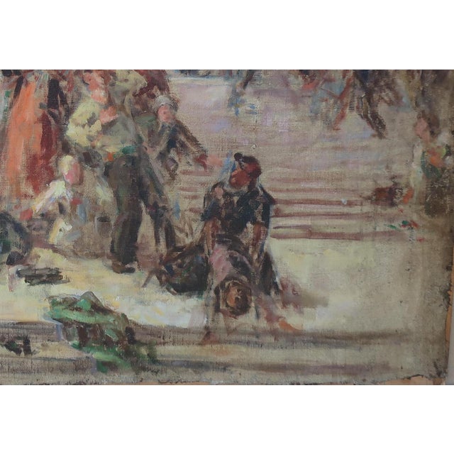 Soviet Workers Demonstration Oil Painting, Socialist Realism, 1970s 61-89 For Sale - Image 6 of 6