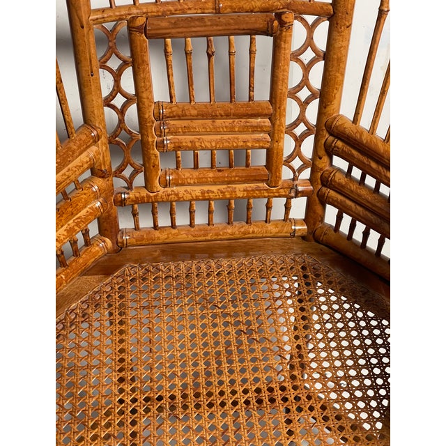 1960s Vintage Brighton Bsmboo Chinoiserie Cane Armchair For Sale - Image 5 of 6