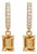 Citrine Dangle Huggie Earrings | Dainty Gemstone Hoops Huggies | November Birthstone Gift for Her - A Pair For Sale