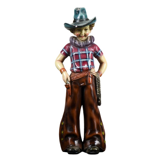 Ilpa, Plaster Sculpture of a Cowboy, 1960, Ceramic For Sale
