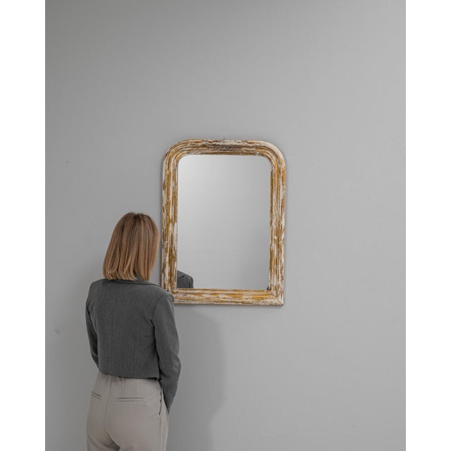 1880s French Wood Patinated Mirror For Sale - Image 10 of 18