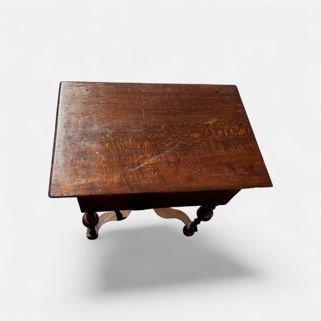 Late 18th Century Fine Original William and Mary Oak X Stretcher Side Table For Sale - Image 5 of 9