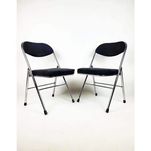 Metal Vintage Corduroy Chairs, 1970s, Set of 2 For Sale - Image 7 of 7