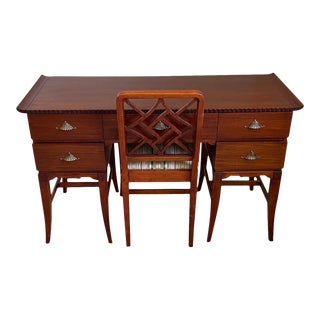 1950s Rway Mid-Century Modern Vanity With Chair For Sale