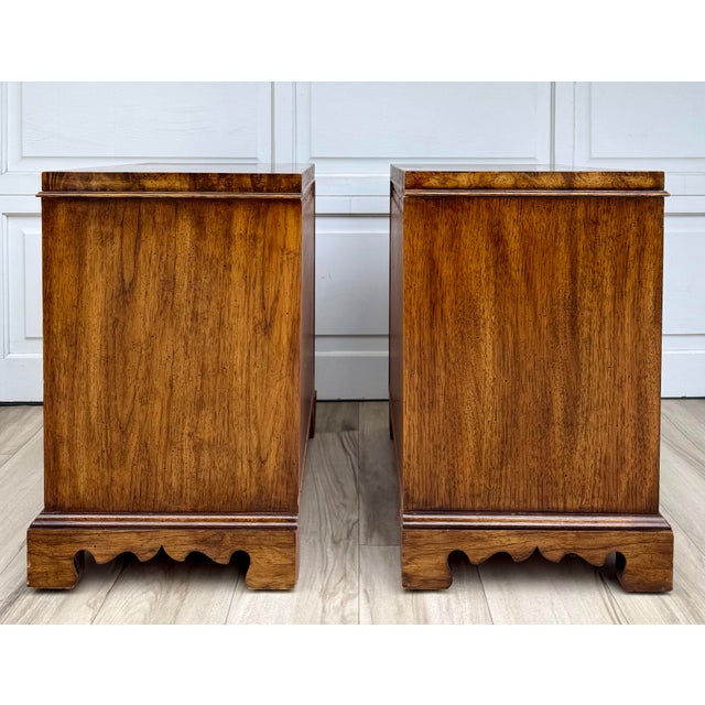 Brown Pair of Fruit Wood Burled Nightstands For Sale - Image 8 of 18