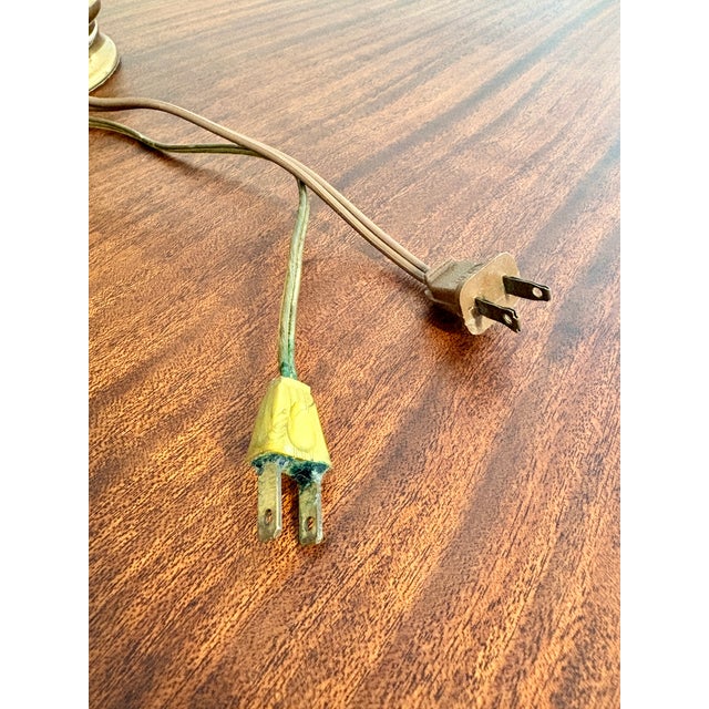 1950s Rembrandt Masterpiece Brass & Ivory Table Lamps With Original Glass Shades - a Pair For Sale - Image 14 of 14