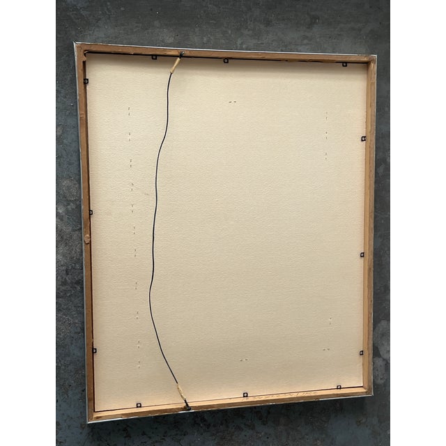 1960s Mid-Century Modern Framed Textile Art in Red and Blue For Sale In Cincinnati - Image 6 of 6