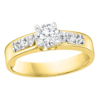 0.50 Carat Solitaire Diamond Traditional Ring/Band 14 Kt Yellow Gold For Sale
