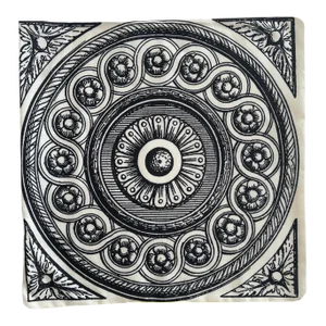 Contemporary Viscaya Circle Medallion Filigree Black & White Pillow Cover