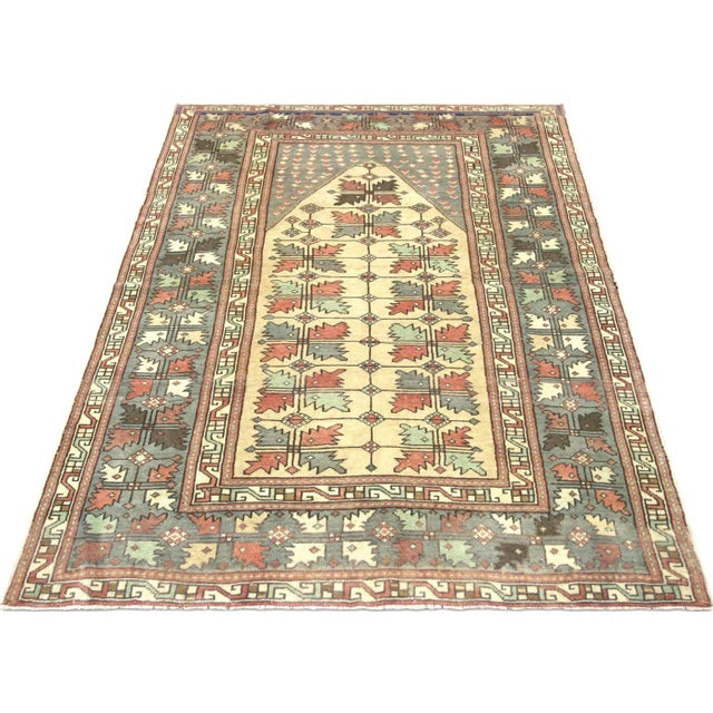 1960s Turkish Oushak Rug For Sale In Los Angeles - Image 6 of 7