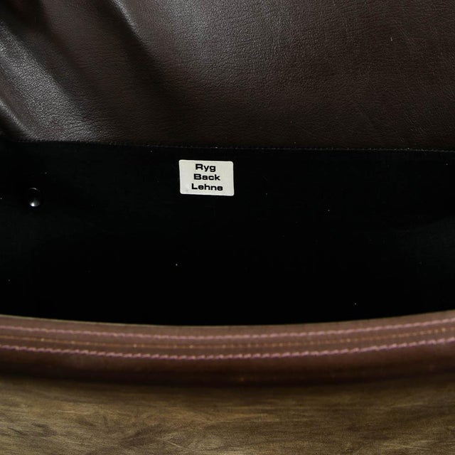 Brown Mid Century Danish Modern Lounge Chair Dark Brown Leather Armchair Denmark MCM For Sale - Image 8 of 11