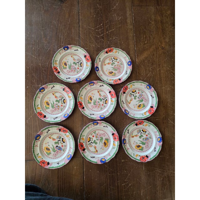 Antique White Eight Early 19th Century Mason's Persiana Pattern Bread Plates For Sale - Image 8 of 9