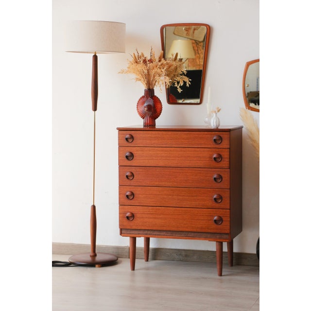 Vintage Scandinavian Teak Chest of Drawers from Avalon, 1960 For Sale - Image 10 of 15