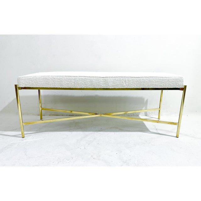 Gold Mid-Century Modern Italian Brass Bench, 1970s For Sale - Image 8 of 9