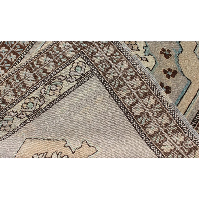 Mid 20th Century Vintage Turkish Oushak Rug in Gray, Taupe, Brown and Ivory For Sale - Image 5 of 6