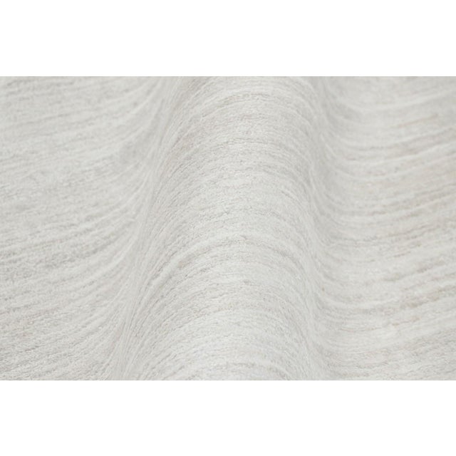 Textile Rug & Kilim’s Oversized Textural Rug in Solid White, Beige and Cream Striae For Sale - Image 7 of 8