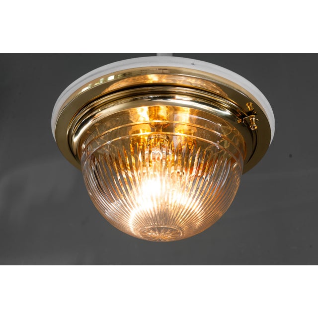Art Deco Ceiling Lamp with Cut Glass Shade Vienna, Austria, 1920s For Sale - Image 17 of 18
