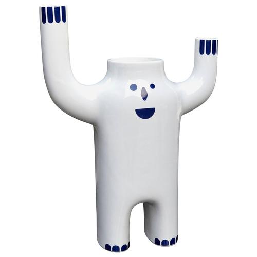 Blue Small White Glazed Happy Susto Vase from Jaime Hayon For Sale - Image 8 of 8