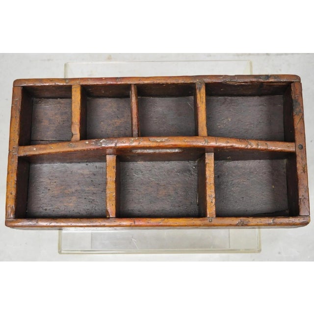Wood Antique French Country Provincial Wooden Storage Caddy Tool Box Desk Organizer For Sale - Image 7 of 9