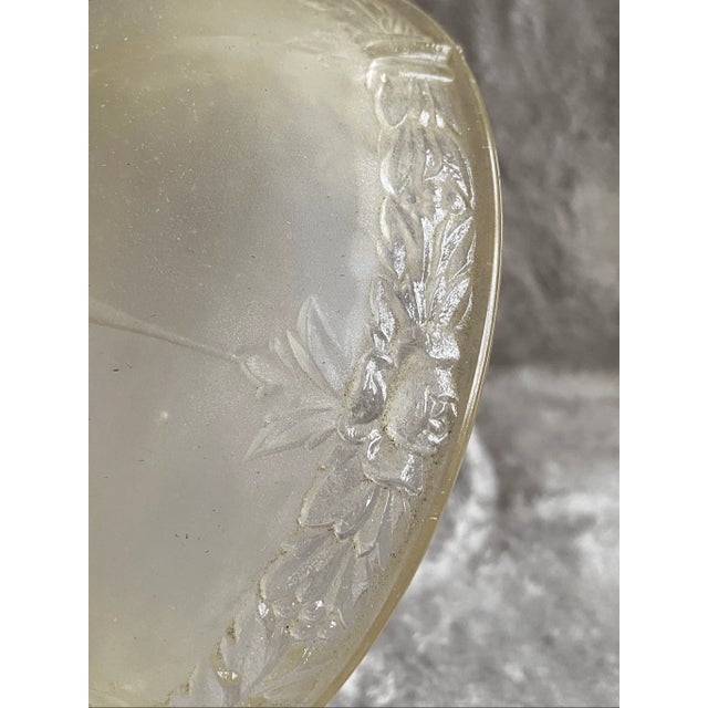 Mid 19th Century Vintage Florial Design Clear Frosted Glass Light Shade For Sale - Image 5 of 7