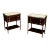 Maison Jansen Style, Hollywood Regency, Nightstands, Mahogany, Marble, Brass For Sale