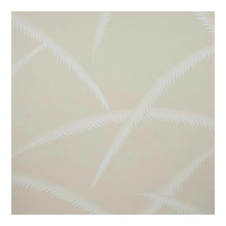 Schumacher Deco Palms Wallpaper in Ivory on Natural - 10 Yards For Sale