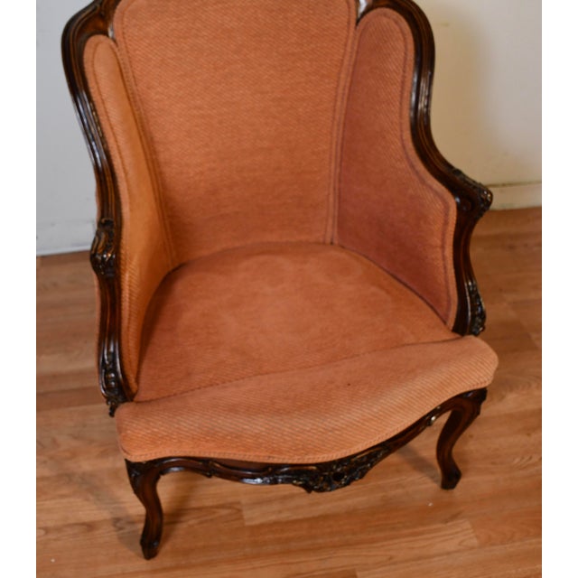 1880 Antique French Louis XV Hand Carved Walnut Spring-Seat Living Room Chair For Sale - Image 15 of 16
