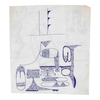 1950s Paul McCarron Mid Century Modern Drawing For Sale