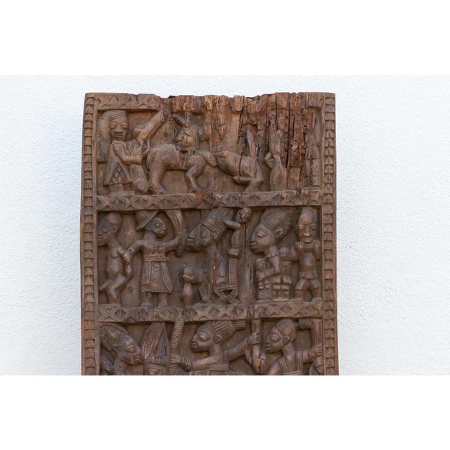 Exceptional Beautifully Carved Tall Yoruba Door For Sale - Image 4 of 8