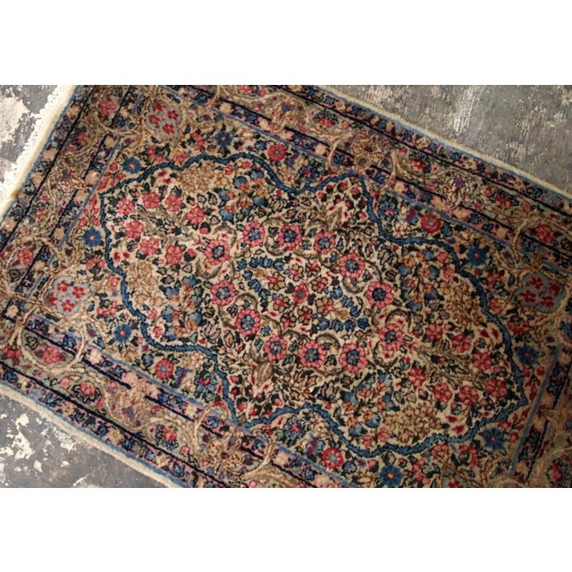 1920s 1920s, Handmade Antique Persian Kerman Rug 2.1' X 3.2' For Sale - Image 5 of 6