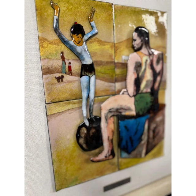 Mid-Century Modern After Pablo Picasso "Acrobat on a Ball" 3d Enamel on Copper Plate For Sale - Image 3 of 7