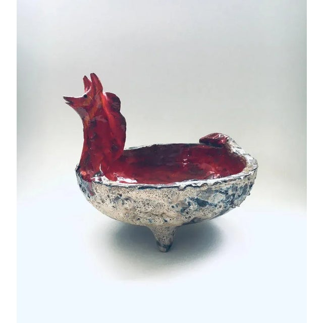 Ceramic Mid-Century Art Ceramic Mystical Figural Dish, Belgium, 1960s For Sale - Image 7 of 10