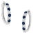 10K White Gold, ½ Cttw Diamond, & ½ Cttw Lab-Grown Blue Sapphire Leverback Hoop Earrings (H-I Color, I1-I2 Clarity) For Sale
