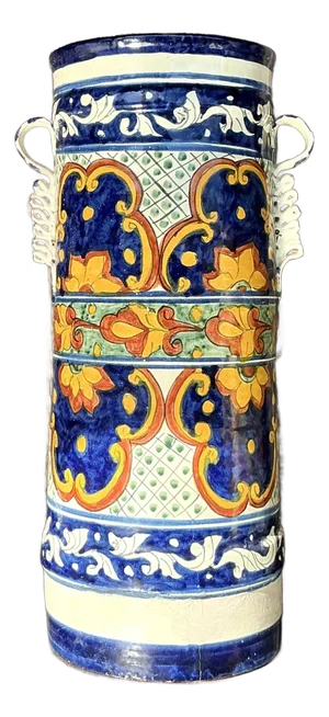 Vintage Boho Hand Painted Umbrella Stand