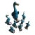 Chinese Porcelain Turquoise Ducks, Set of Eight For Sale