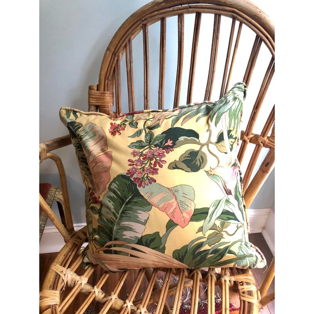 Yellow Tropical Print Glazed Cotton Pillows A Pair Chairish