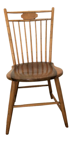 Antique Faux Bamboo Oak Side Chair