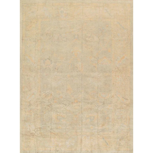 Turkish Pasargad Home Oushak Lamb's Wool Area Rug, 10' 5" X 13'10", L. Green For Sale - Image 3 of 3