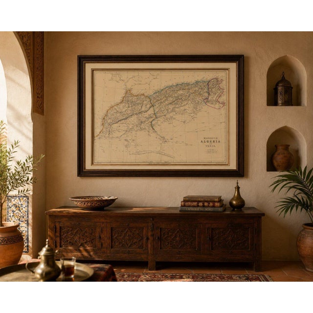 Original antique north africa map, morocco algeria tunis c.1860 an original antique map of morocco, algeria and tunis...