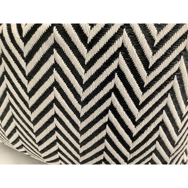 2020s Black /White Herringbone Jacquard Decorative Pillow Covers ( Set of 2) For Sale - Image 5 of 5