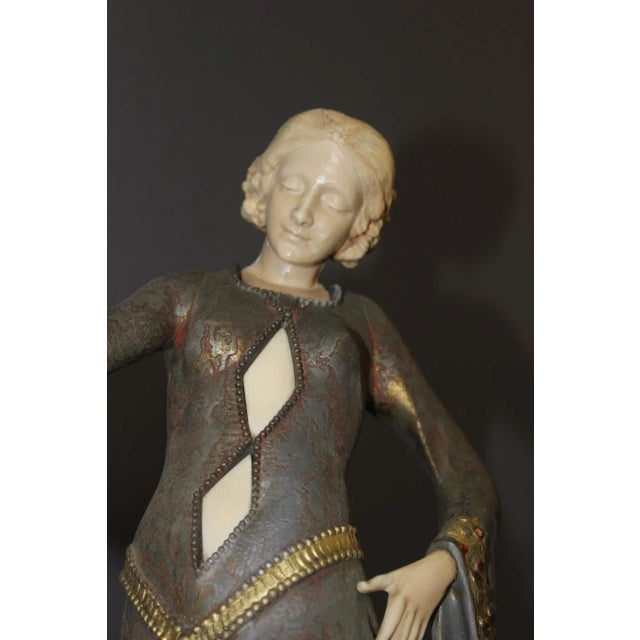 Georges Gori, Woman with Greyhounds, 1925, Faux Chryséléphantine For Sale - Image 15 of 18