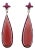 Rose Quartz Ruby 18k White Gold Drop Dangle Earrings- Set of 2 For Sale