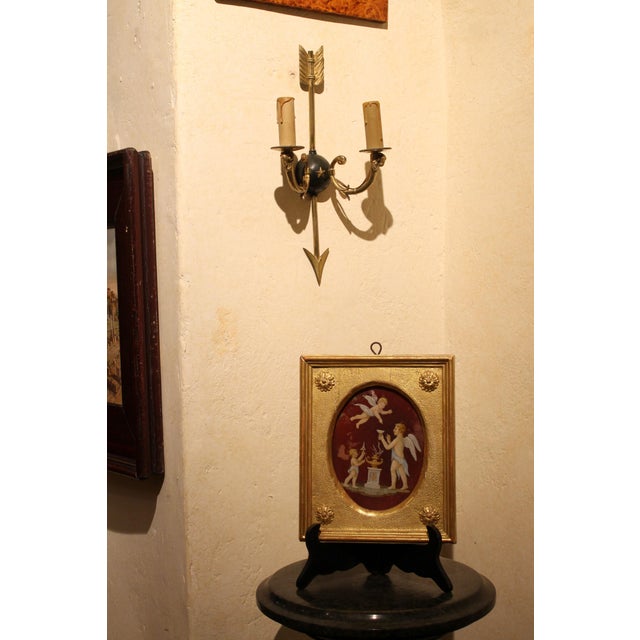 Mid-Century Modern Wall Sconces Arrow and Rams Head Design in the style of Maison Bagues, 1950s, Set of 2 For Sale - Image 13 of 14