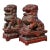 Pair of Carved Wood Chinese Foo Lions, 10" Tall, 20th Century For Sale