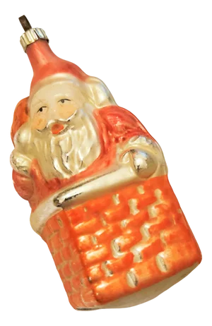 Vintage Glass Christmas Santa Claus Ornament, 1920s