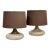 Crate & Barrel Mid Century Glass Table Lamps, Pair For Sale