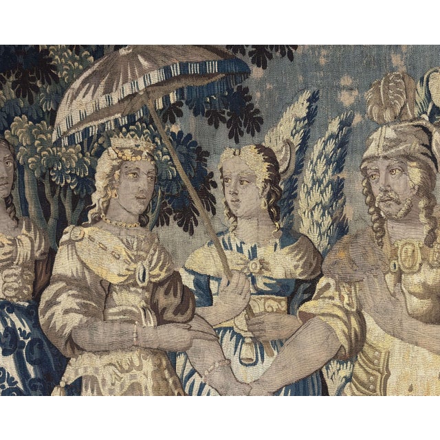 Neoclassical Monumental 18th Century Flemish Verdure Tapestry With Classical Scene For Sale - Image 3 of 13